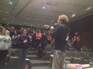 My husband, being the amazing teacher he is. 