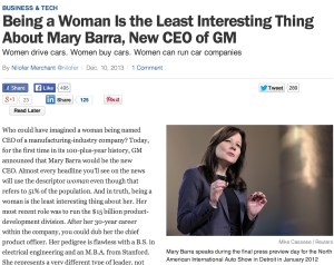 Is the least exciting thing about her that she's a women? Because I find that part pretty exciting.