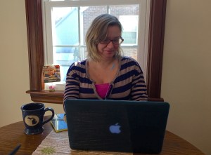 See? This is me, today. Looking un-miserable. And posed very naturally, I might add.